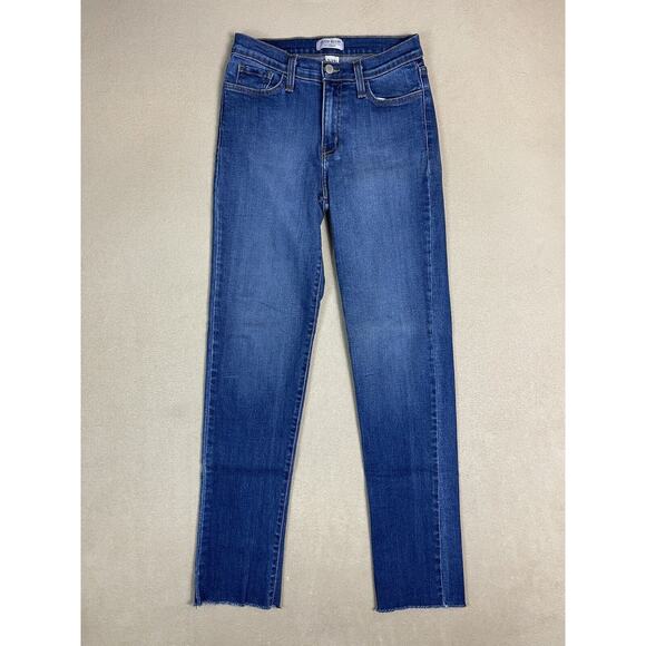 Judy‎ Blue Jeans Womens 5/27 Blue Mid Rise Cuffed Straight Leg Denim - Picture 1 of 11